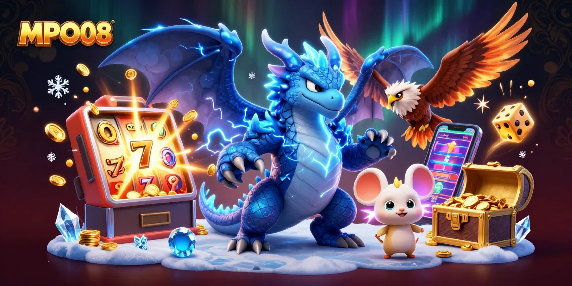 Experience the thrill of MPO08 with animated slots, golden symbols, and vibrant casino action!