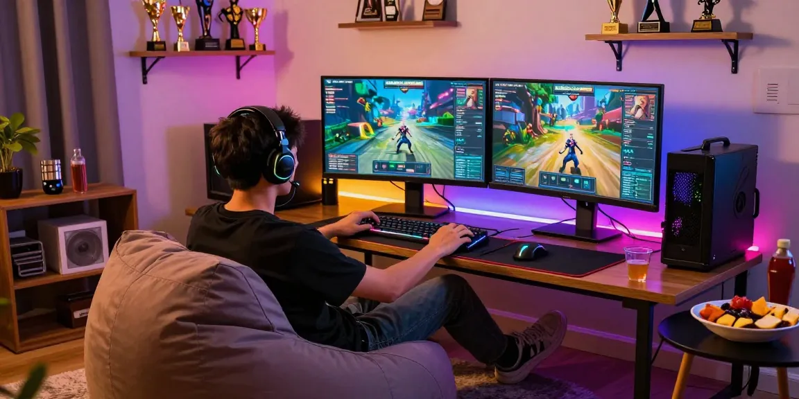 NAGA2000 online gaming setup with gamer focused on thrilling gameplay.