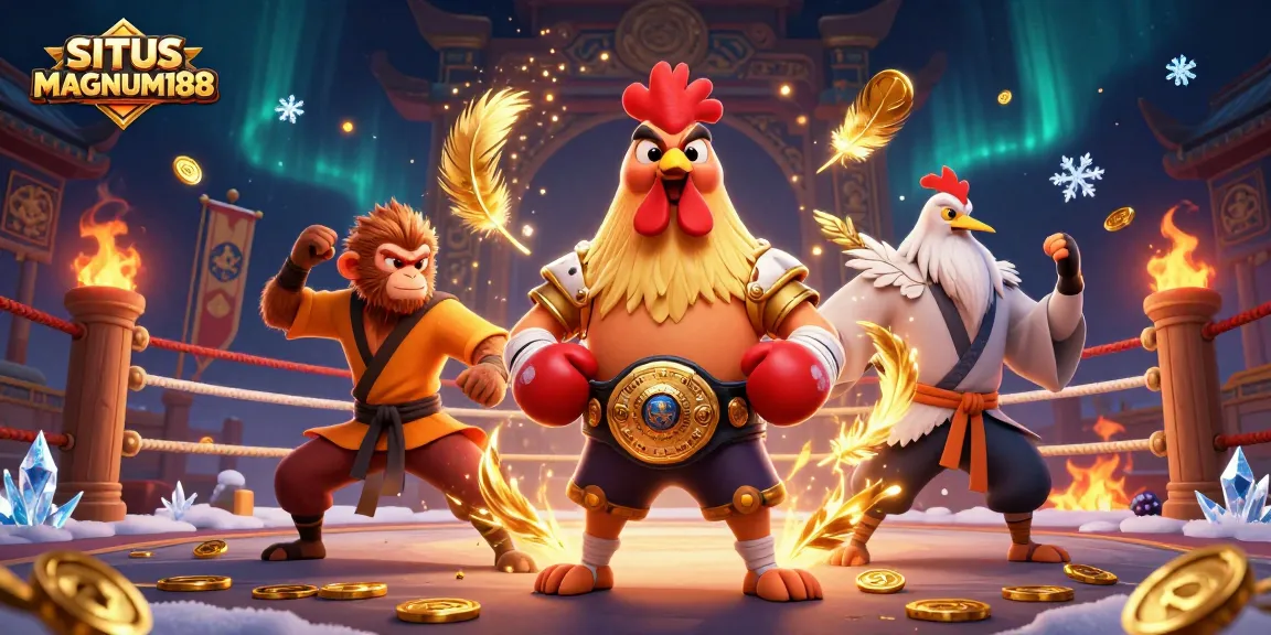 Engage with the thrilling world of SITUS MAGNUM188 featuring dynamic martial artists in a vibrant 3D casino arena.