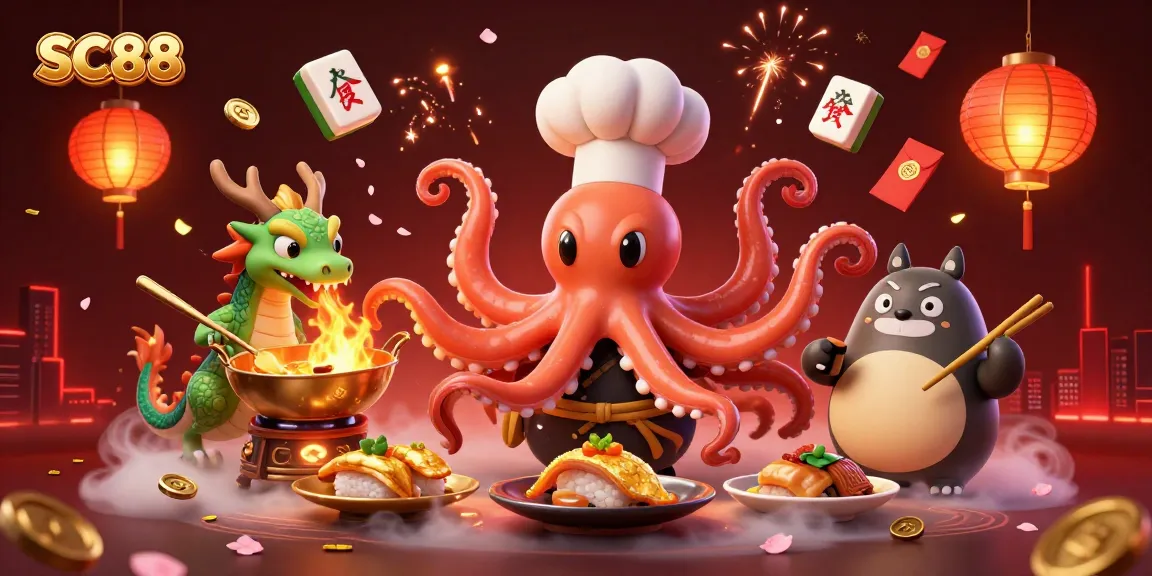 SC88 enhances your gaming experience with vibrant symbols and lively characters in a casino scene.