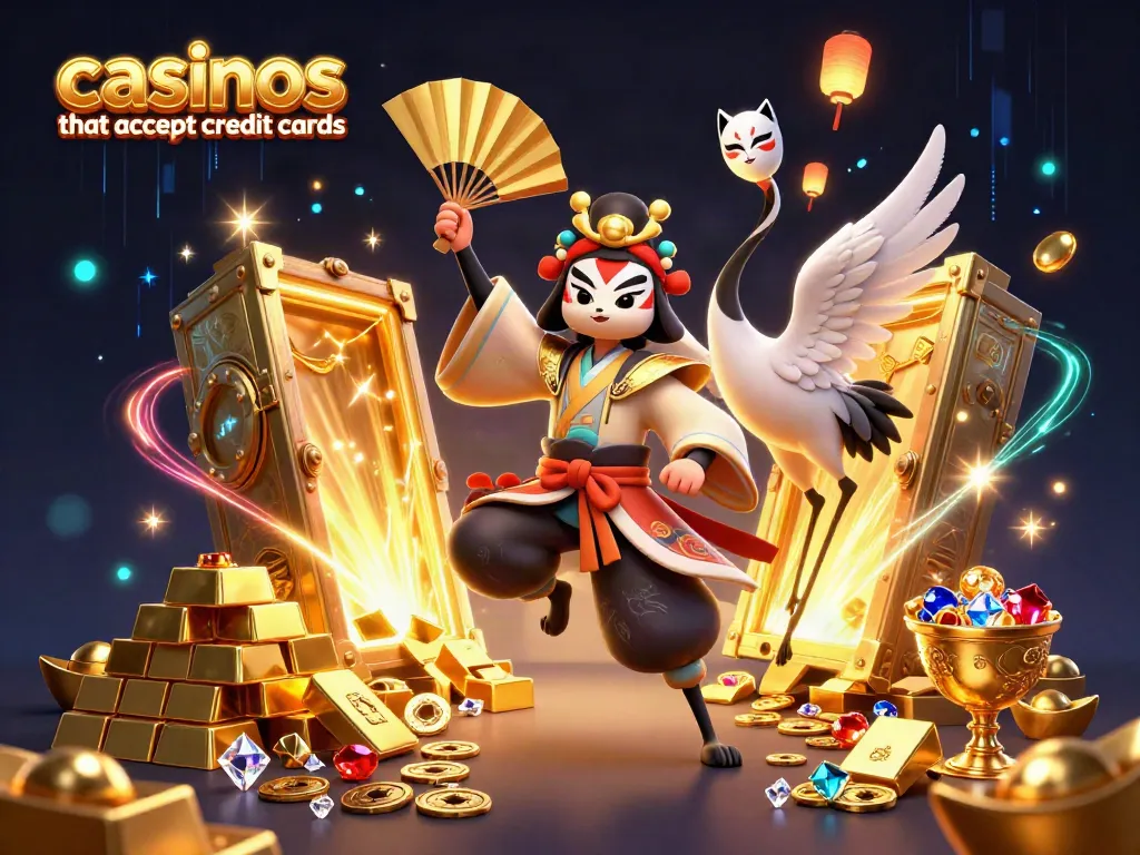 Experience thrilling gameplay at casinos that accept credit cards with vibrant characters and rich golden treasures.