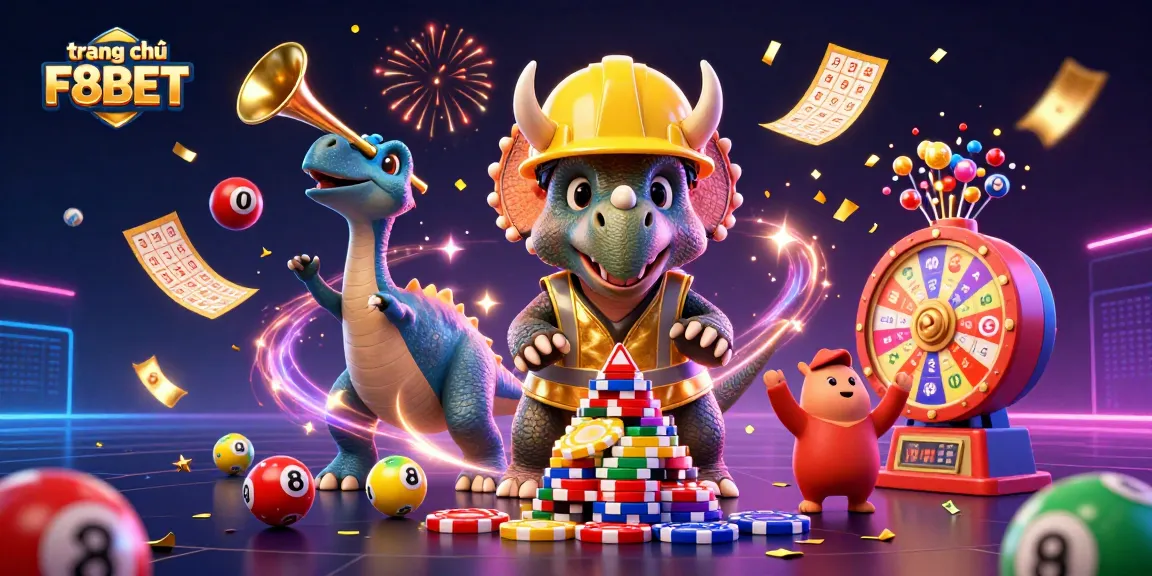 Experience the excitement of trang chủ F8BET with this vibrant 3D casino illustration showcasing dynamic gaming elements.