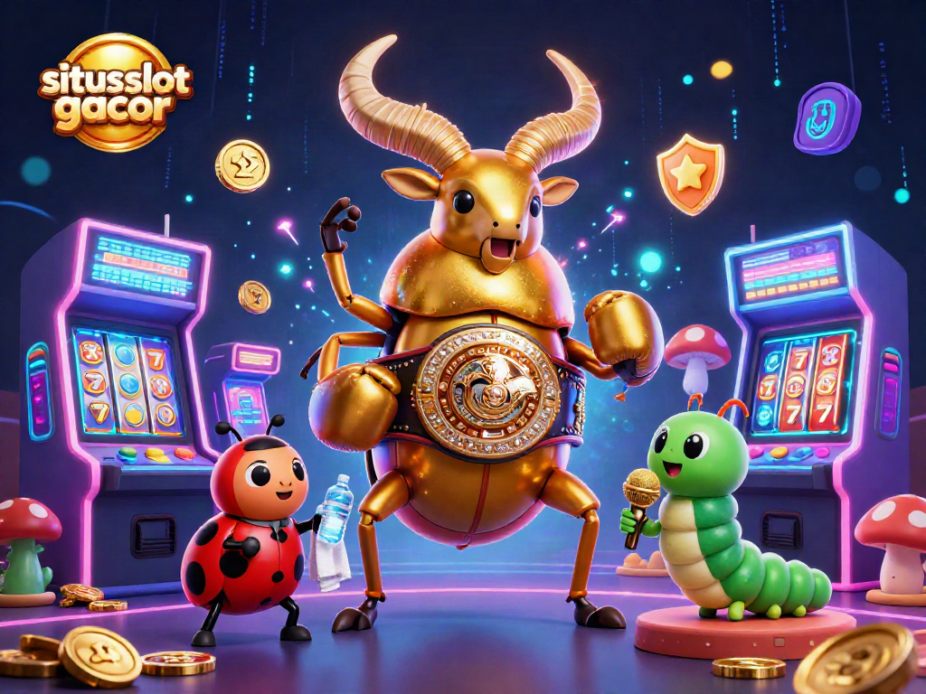 Engage in thrilling slots with situs slot gacor resmi showcasing vibrant action and dynamic characters in a rich casino scene.