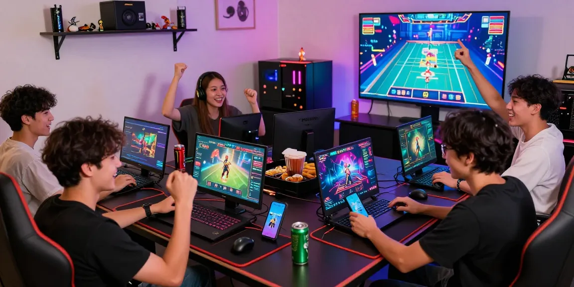 Exciting gaming moment at 68gamebai with diverse players celebrating wins and engaging in live casino.