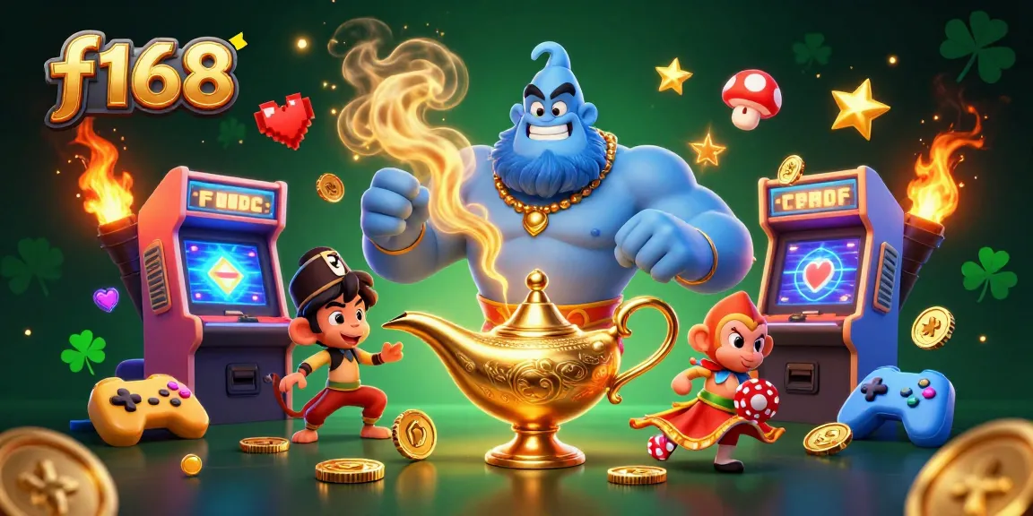 Join the fun at F168 with a vibrant display of casino elements and gaming excitement.
