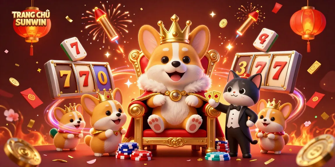 Play big at TRANG CHỦ SUNWIN with vibrant slots, royal corgi, and exciting casino art.
