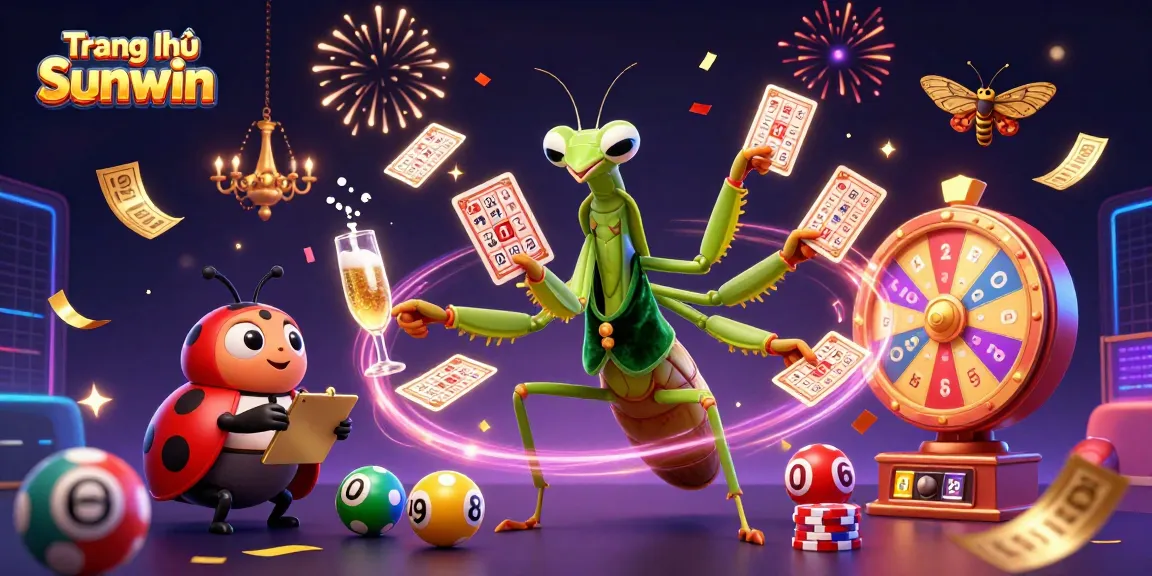Experience vibrant thrills on Trang chủ Sunwin with a dynamic 3D casino scene featuring colorful lottery elements.