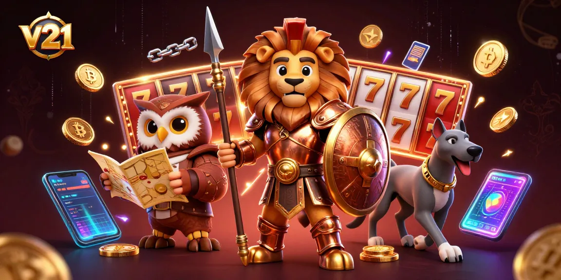 Menghasilkan kemenangan besar di slot v21 dengan karakter berani dan simbol keberuntungan.