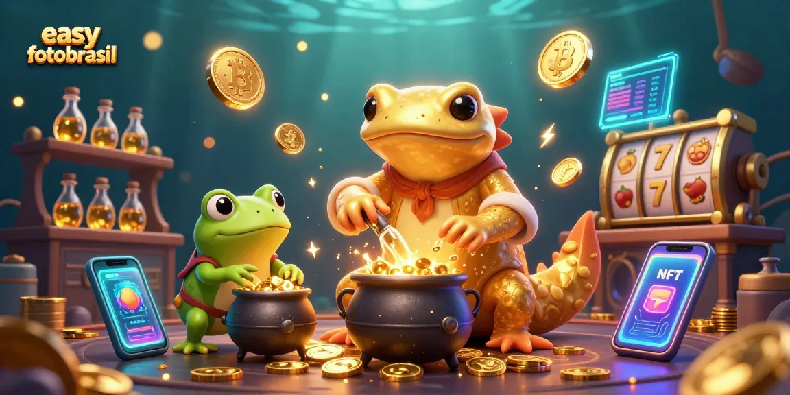 Experience the magic of easyfotobrasil as the golden salamander alchemist turns base metals into coins in a vibrant casino-themed scene.