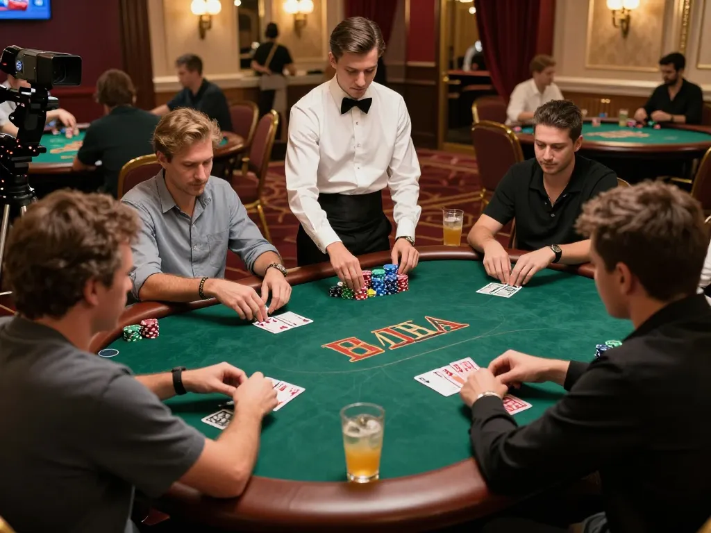 MM88 poker players engaged in intense gameplay at high-stakes casino table
