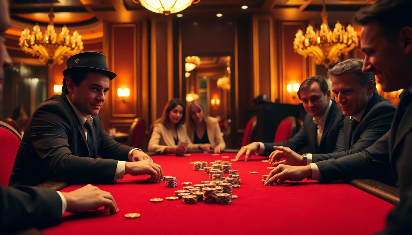 Binjaitoto bermain di meja poker dengan suasana meriah dan ekspresi penuh gairah.