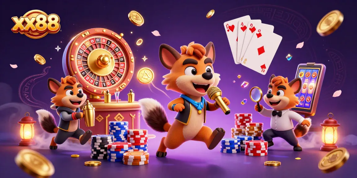 Experience laughter and gaming at the xx88 comedy casino, with vibrant actors and dynamic elements.