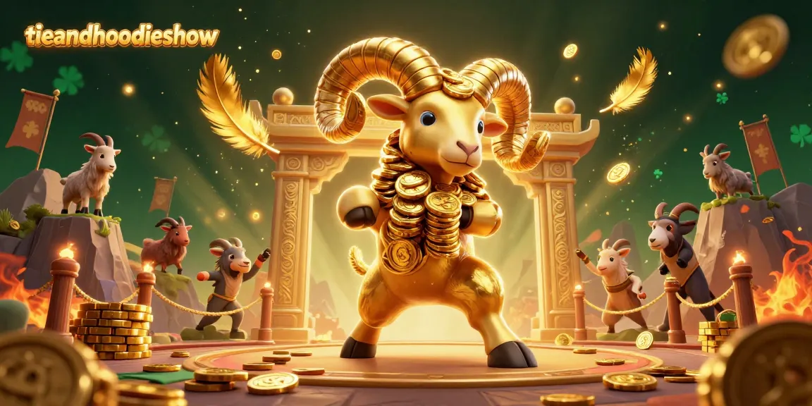 Experience thrilling action at tieandhoodieshow featuring a golden ram charging through a vibrant casino scene.