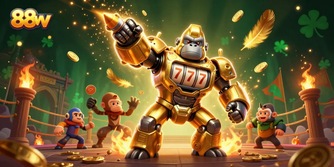 Experience thrilling gaming moments with 88vv in this vibrant, dynamic casino scene.