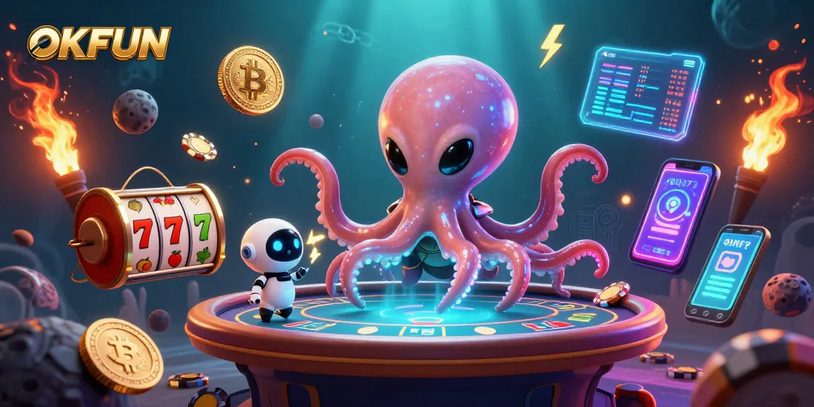 OKFUN transports players into thrilling slot adventures with vibrant alien characters.