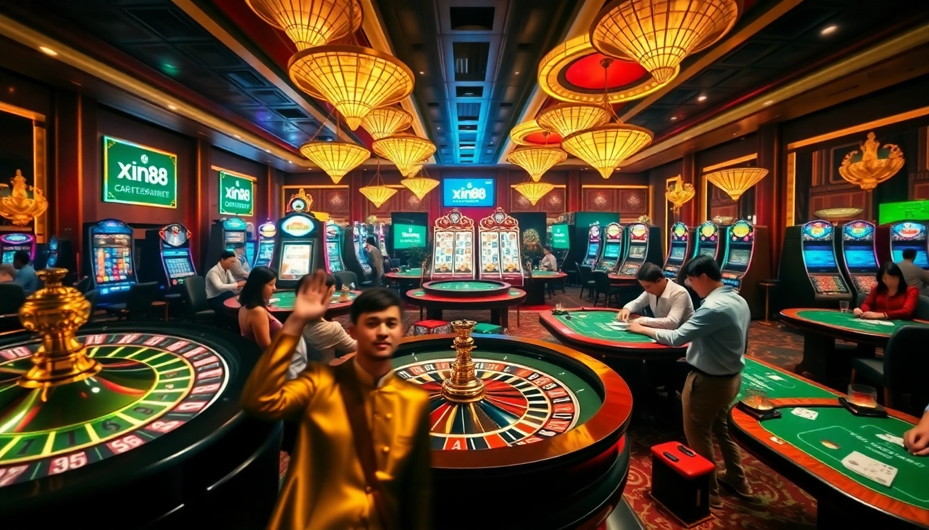 Experience the excitement of xin88 with thrilling casino gaming featuring vibrant tables and slot machines.