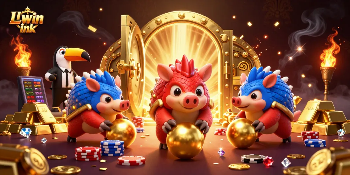 Compete in vibrant gambling action with LLwin ink featuring dynamic pangolins and treasures.