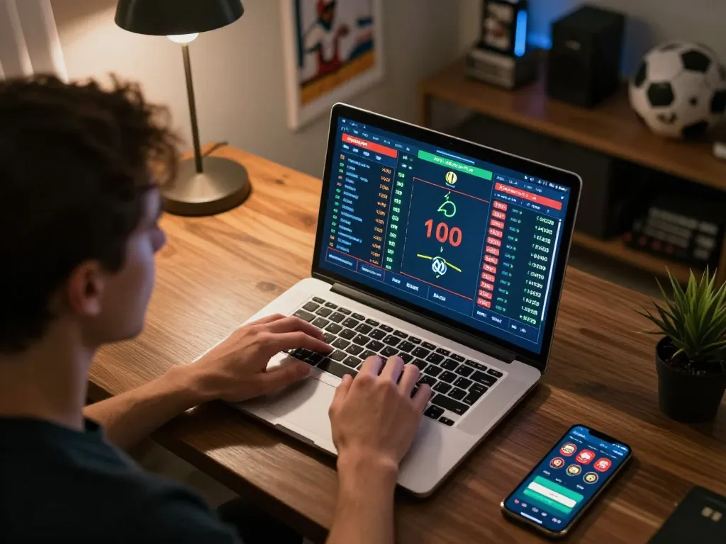 Betting on live games and odds at xx88 during an online gambling session in a cozy setup
