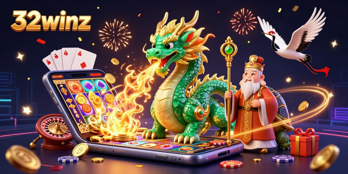 Experience thrilling wins at 32winz with vibrant casino elements and exciting characters in action.