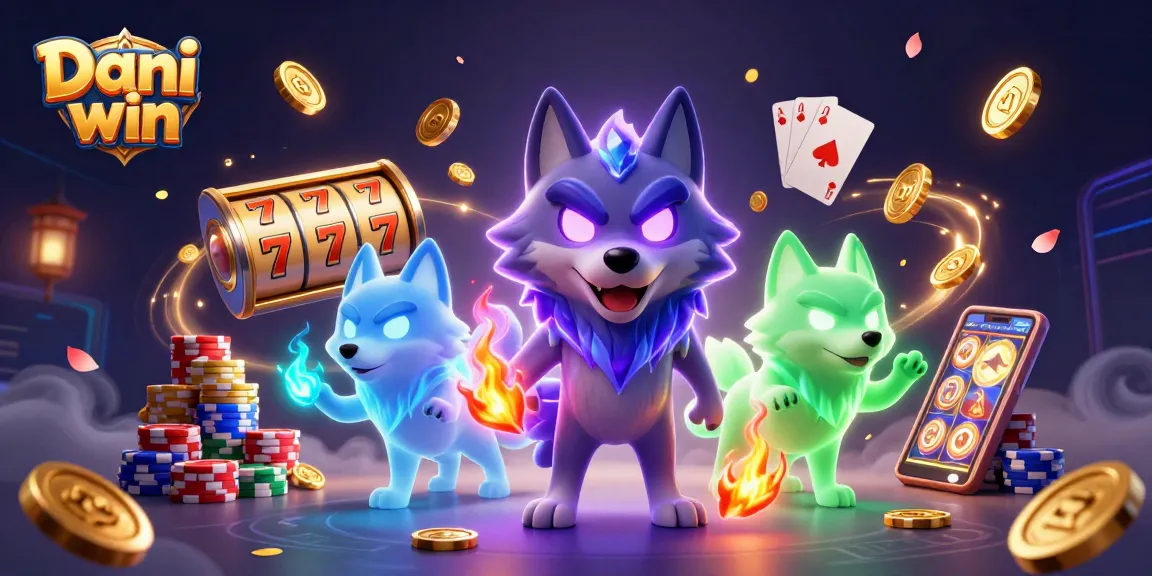 Dhani win game illustration highlighting exciting slot reels and glowing characters in action