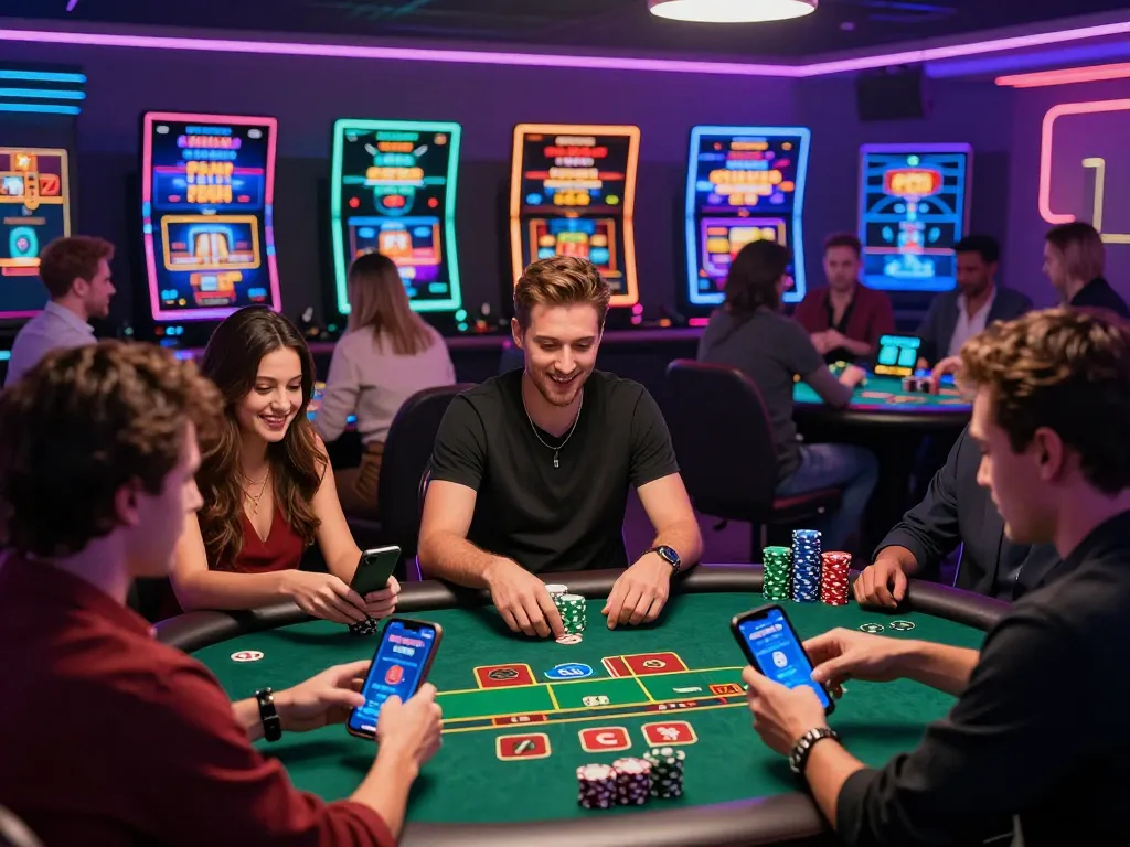 Players enjoying exciting online games on SC 88 platform, mobile app interface displaying poker and slots.