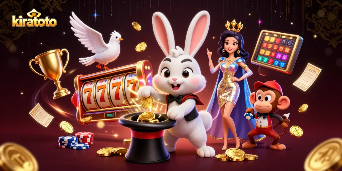Experience thrilling gameplay at kiratoto with a vibrant illustration showcasing a magical casino scene.