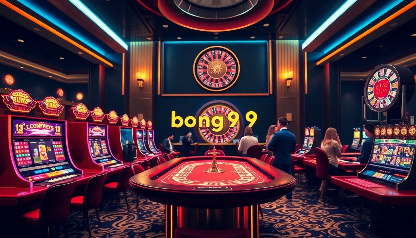 Bong99 online gambling scene with vibrant casino tables and exciting gameplay.