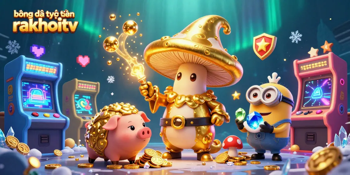 Exploring bóng đá trực tuyến rakhoitv with dynamic casino elements and gaming characters in a colorful scene.
