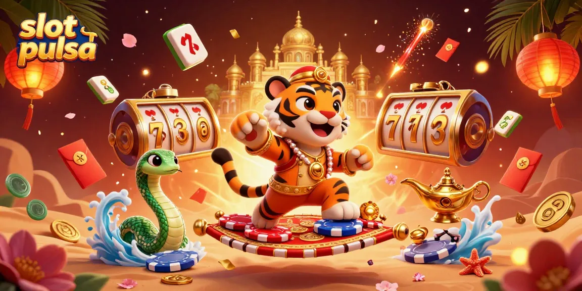 Mendapatkan kemenangan besar dengan slot pulsa yang menampilkan karakter sultan dan elemen perjudian berwarna-warni.