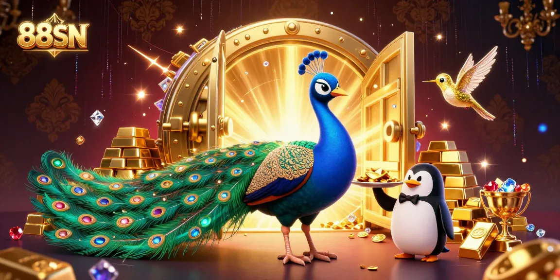 Engage with the elite gaming experience at 88SN, featuring luxurious characters and a vibrant casino atmosphere.
