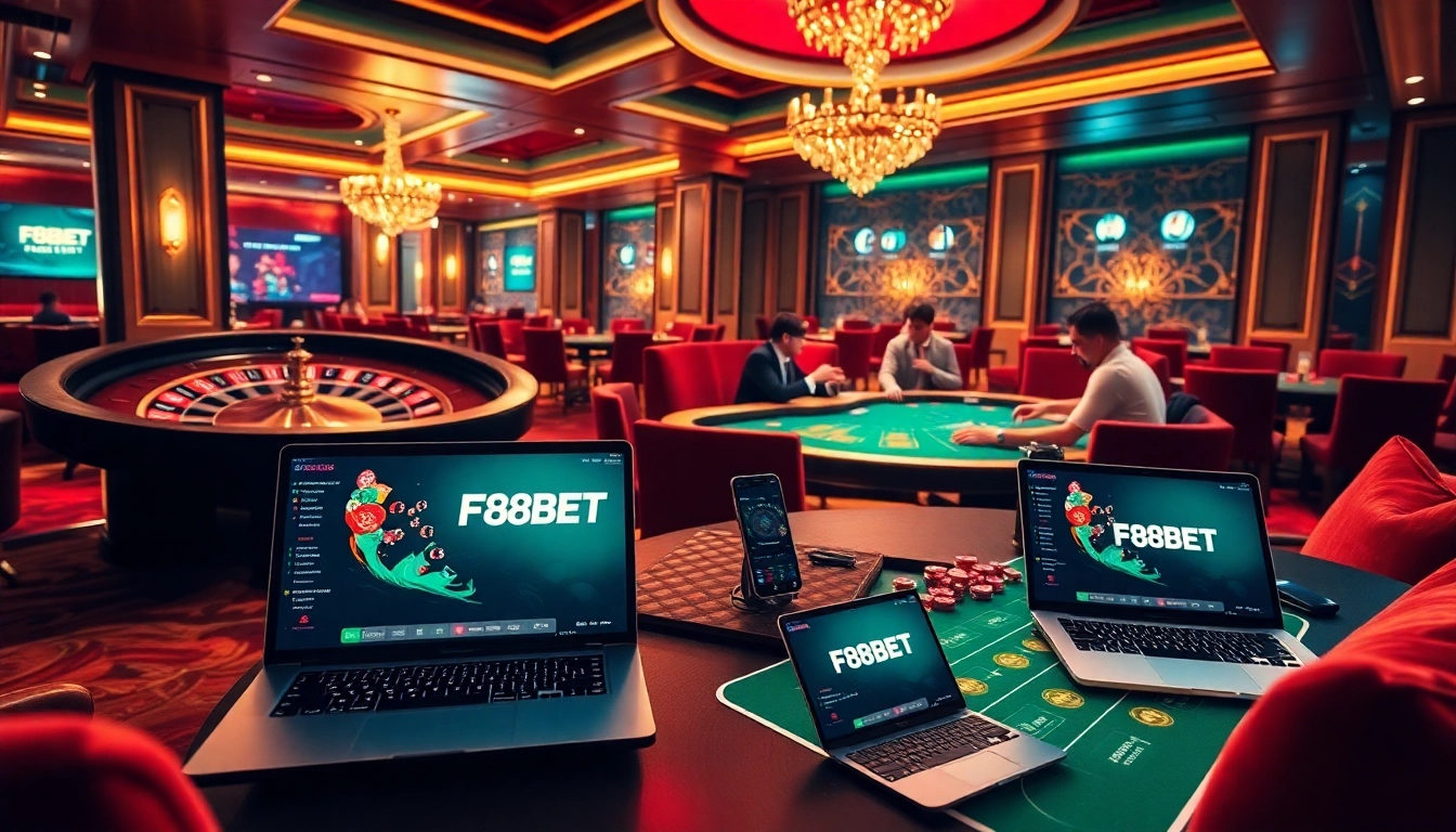 Experience high-stakes action at F88BET's stunning online casino interface.