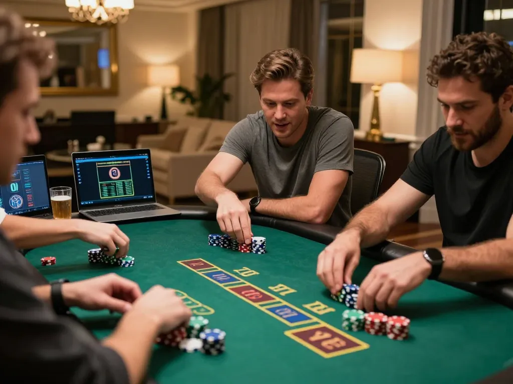 Players at xin88 engage in an intense black jack game, showcasing strategies and excitement.