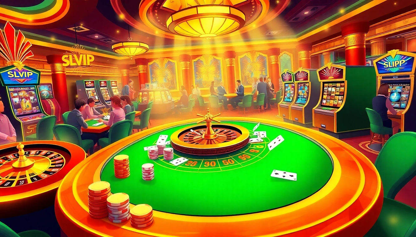 Experience thrilling gaming at slvip1.com.ph with vibrant tables, chips, and players winning big.