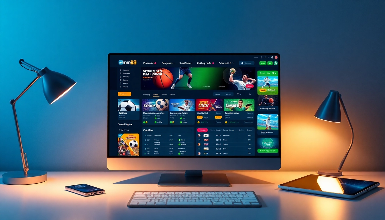 MM88 online betting platform showcasing vibrant sports options, promotional offers, and user-friendly interface.