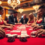 Experience the excitement of a Casino game with vibrant chips and players in action.