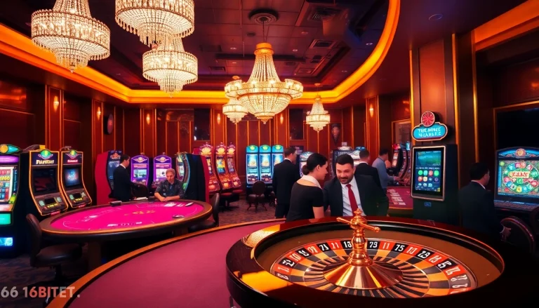 Casino ambiance at https://166bett.com.br showcasing players enjoying luxury games with exciting slots and roulette.