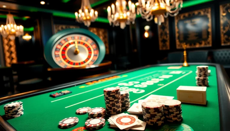 Experience high-stakes gaming at GG88's luxurious casino, featuring an elegant gambling table and vibrant roulette wheel.