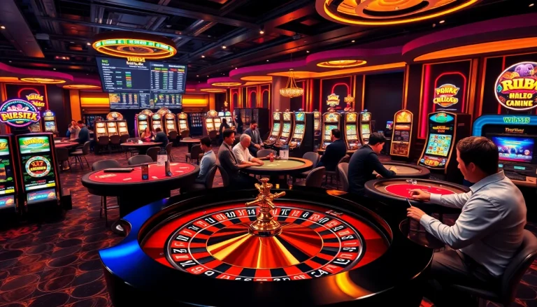 Win55 online players engaging with vibrant slot machines and exciting casino games.