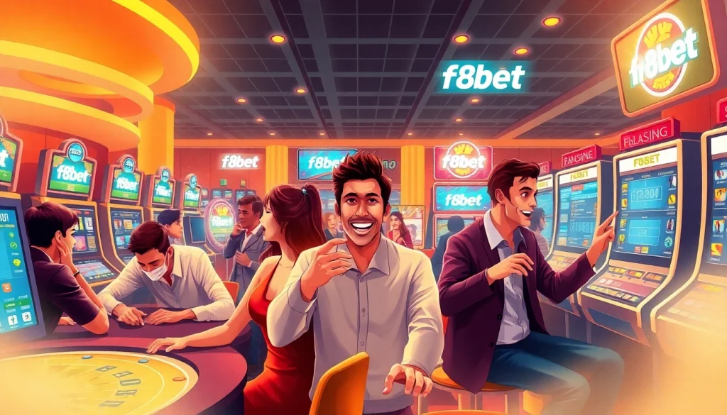Experience the thrill of f8bet online gaming in a vibrant casino setting.