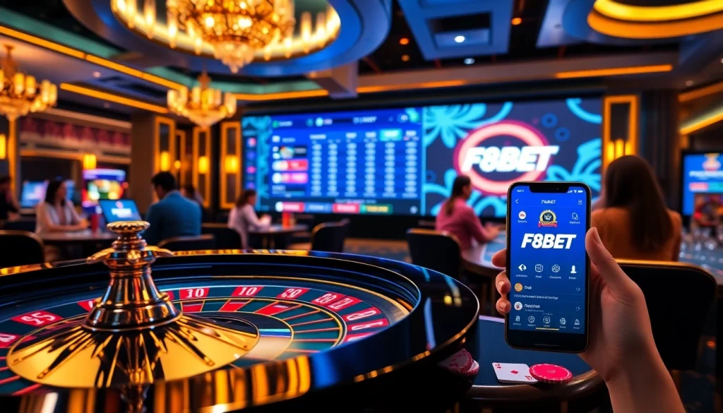 Players enjoying the F8BET online casino experience with vibrant games and promotions.