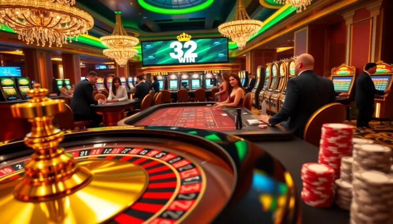 Experience the thrill of 32win with professional gambling strategies at luxurious casino tables.