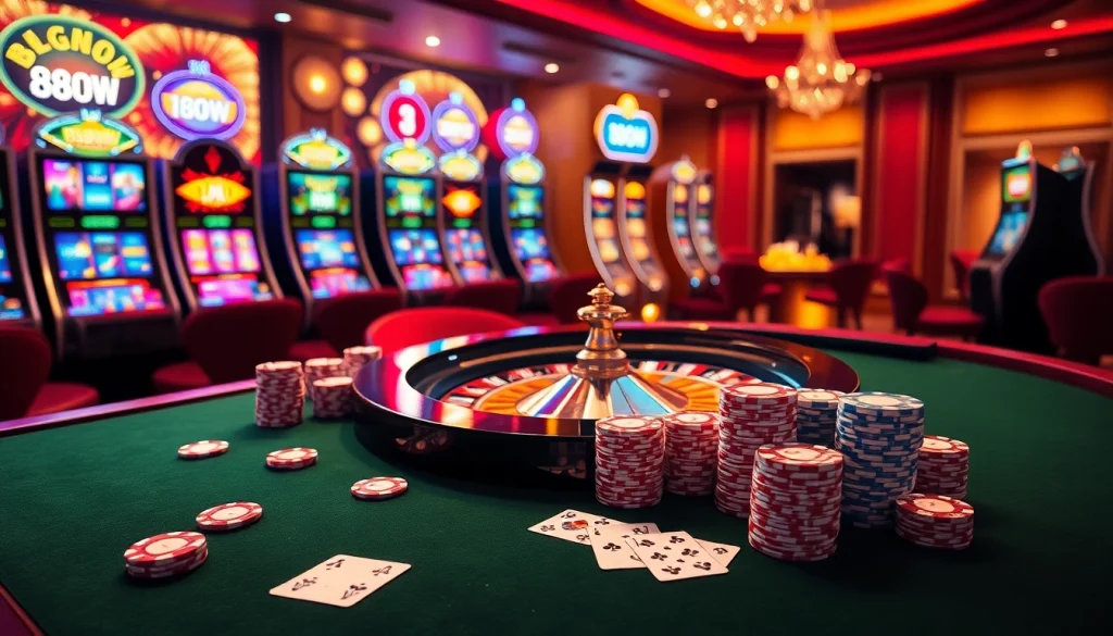 Experience high-stakes excitement at 888NOW with vibrant casino visuals of roulette and poker action.