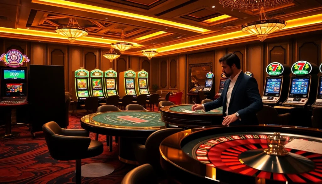 Experience the excitement of nhà cái GO99 with immersive casino visuals and engaging gaming elements.