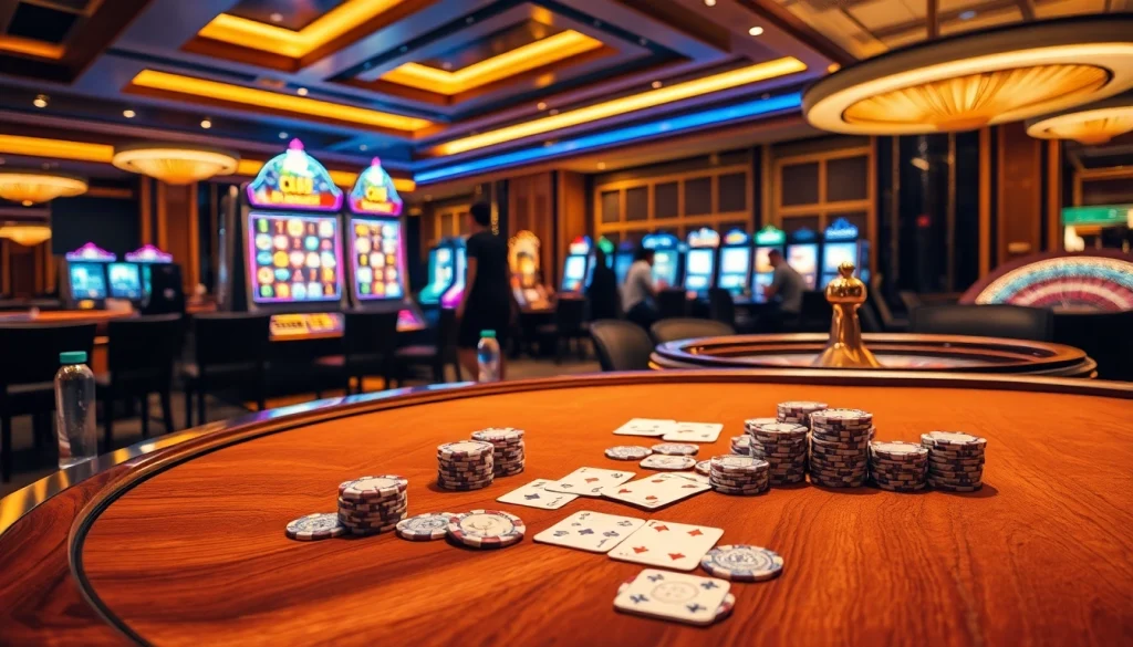 C168 casino experience showcasing thrilling card games, luxurious atmosphere, and vibrant slot machines.