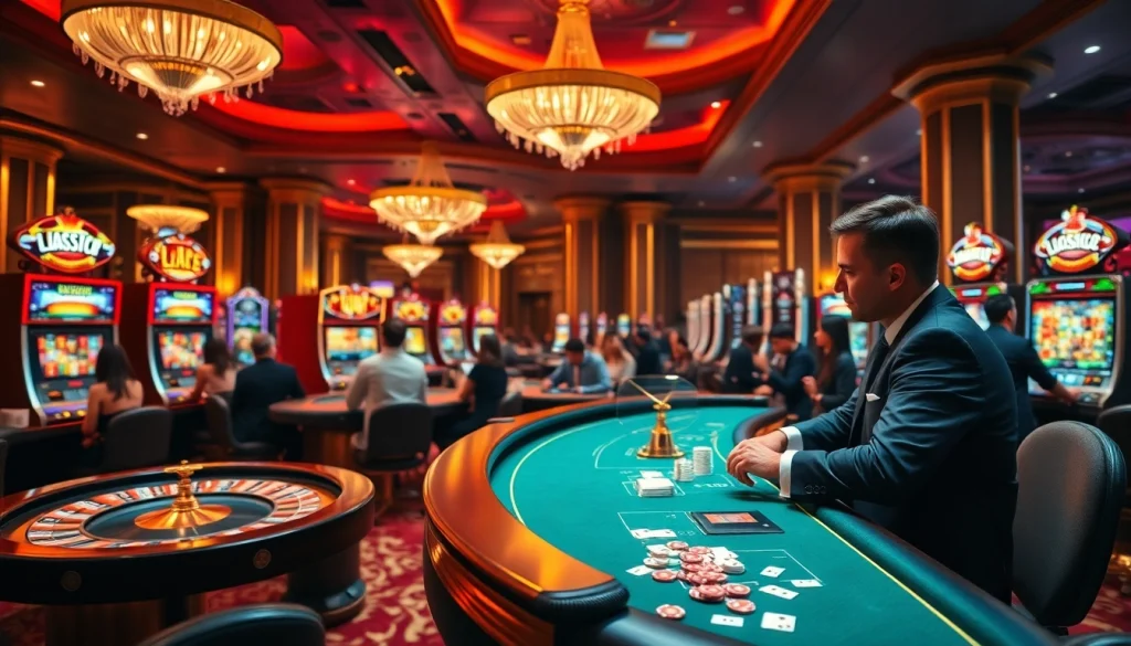 Experience the thrill at https://tt88.jpn.com/ with vibrant casino scenes featuring poker and roulette.