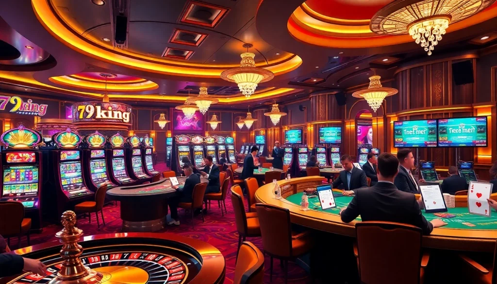 Experience thrilling gameplay at 79king with vibrant casino tables and high-stakes poker chips.