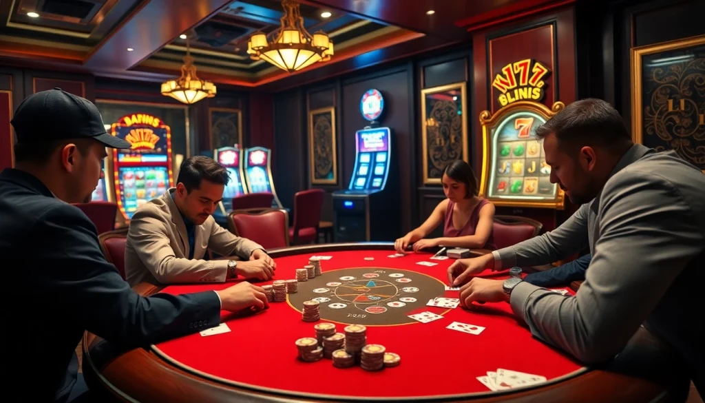 Exciting poker action at 789club with luxurious casino atmosphere and vibrant gaming elements.