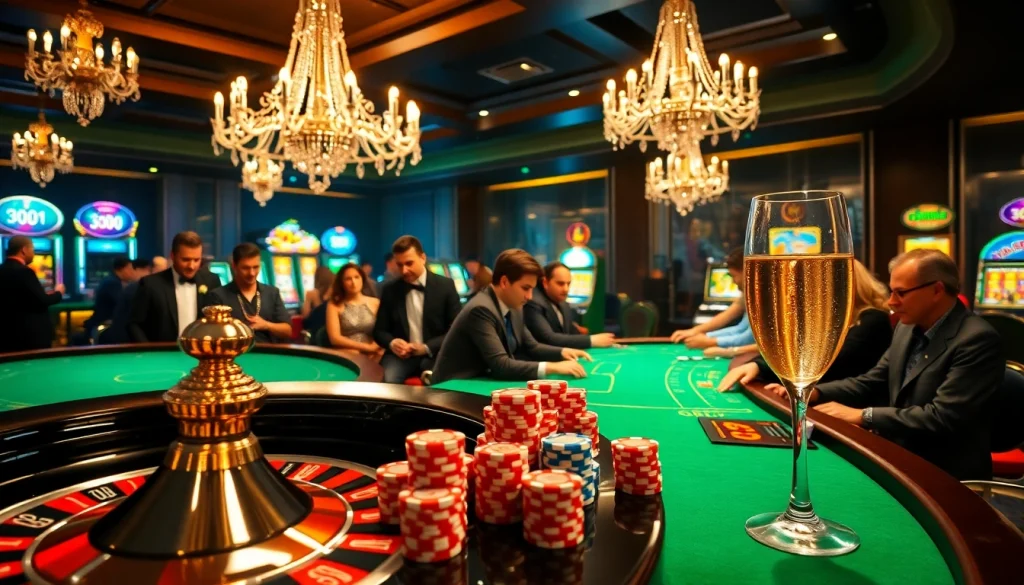 Experience high-stakes excitement at Jun88 casino with intense poker action and vibrant slot machines.