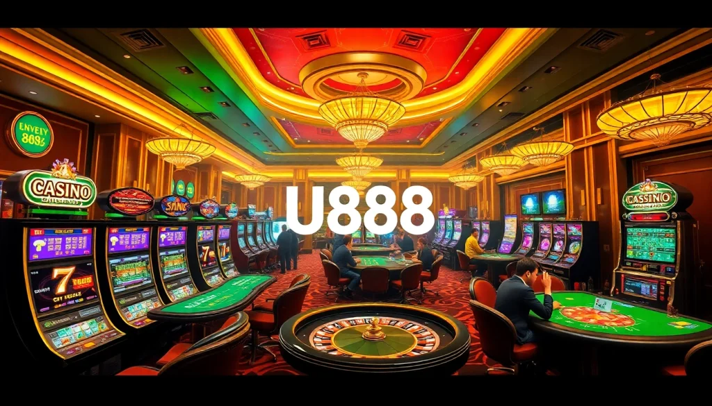 Experience thrilling gameplay at U888 with vibrant slot machines and engaging live poker action.