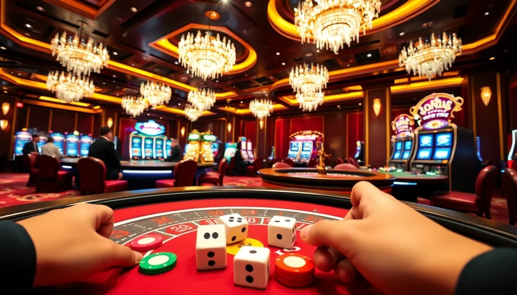 Experience the excitement at Xin88 with vibrant players at luxurious gaming tables.